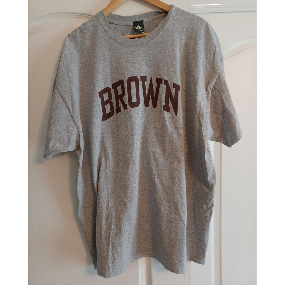 Ivysport Mens BROWN University T-Shirt Gray Brown Short Sleeve Providence 2XL